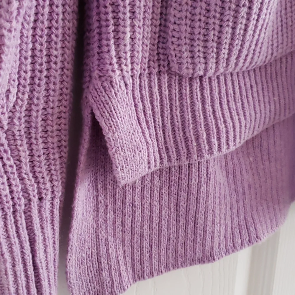 Melloday Lilac Two Pocket Pullover Sweater